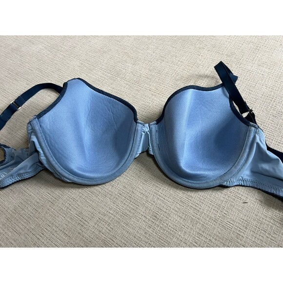 Secret Treasures Women's Luxe Lace Full Coverage T Shirt Bra Blue 36C - Picture 2 of 4